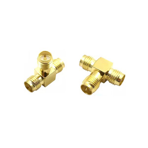 Manufacturer T Type Two in One SMA Male to <b>Double</b> Female Coax <b>Adapter</b> Connector Branche for Efficient Signal Transm - Product Image 1