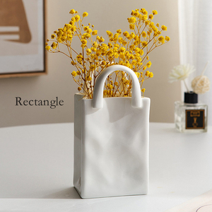 Wholesale Modern Small Table Home Decorative <strong>White</strong> Ceramic Porcelain Unique <strong>Flower</strong> <strong>Vase</strong> - Product Image 3