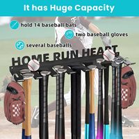 Support mural personnalisé en métal pour bâtons de baseball, présentoir de rangement pour softball, design minimaliste, fabrication en tôle