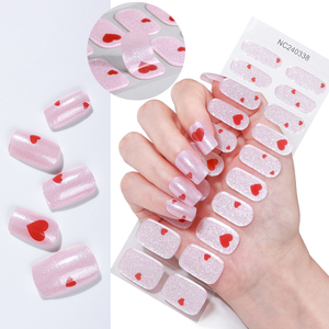 Strisce per unghie in Gel di design <span class=keywords><strong>rosa</strong></span> con cuore d'amore per amanti romantici impermeabili di lunga durata - Product Image 1