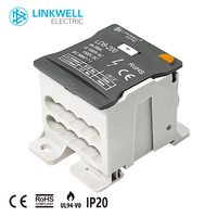 Bornes de distribution d'alimentation à double niveau 125A 6 pôles IP20 Connexion à vis Contact en laiton Certifié CE Contrôle compact
