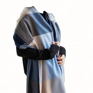 Bufanda de Cachemira a Cuadros Gruesa y Cálida para Mujer, Chal de Invierno Cómodo - Product Image 1