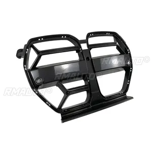 Grilles de pare-chocs avant pour BMW G80 G81 M3 G82 M4 G83 2021-2023, style fibre de carbone, calandre de capot, kit de remplacement noir brillant - Product Image 3