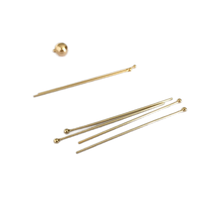 25mm laiton vente en gros bijoux résultats 24K or rempli fournitures perle ronde tête de boule broches pour la fabrication de boucles d'oreilles