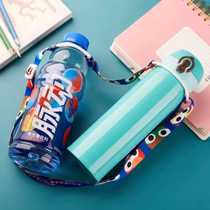 Correa portátil <span class=keywords><strong>de</strong></span> poliéster dos en uno para botella <span class=keywords><strong>de</strong></span> agua para niños, conveniente diseño cruzado para facilitar su transporte - Product Image 6