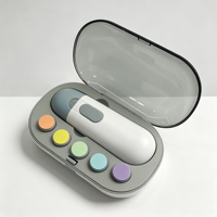 Lime à ongles électrique pour bébé, sûre, douce et silencieuse, avec lumière LED douce pour couper les ongles des nourrissons pendant le sommeil