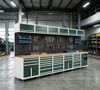 Gabinete de Herramientas Modular Industrial de Acero Laminado en Frío, Capacidad de Carga de 1000 kg, para Almacenamiento en Talleres/Garajes, Soporte para Herramientas
