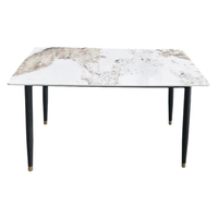 Table à manger de luxe moderne convertible en pierre frittée avec pieds, portable pour la maison, les restaurants, les hôtels et les appartements (vente en gros)