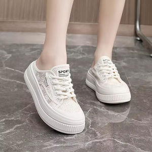 Women's Sporty Evergreen Spring/Summer/Autumn Fashion Trend <b>Half</b> <b>Slip</b>-On Shoes Mesh Breathable PU Upper Toe Lace-Up Anti-<b>Slip</b> - Product Image 6