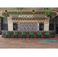Plan d'aménagement intérieur moderne et simple pour bar à cocktails, design rétro de comptoir de restaurant, ensemble de mobilier de bar commercial, vente directe d'usine