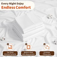 Ensemble de draps en coton égyptien 100% 1000 fils, ensemble de draps de lit queen size 4 pièces
