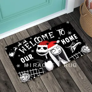 クリスマスカーペットショップRECTANGLEホワイトブラックカスタムラグカーペットロゴforBusiness Home Decor TUFTED MAT