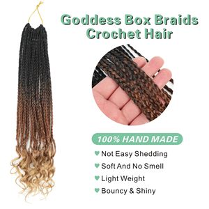 Perruque en cheveux synthétiques faits à la machine pour femmes africaines, tresses à trois brins, boucles, tresses sales, tresses en boîte, 18 pièces par paquet - Product Image 2