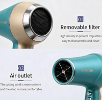 Sèche-cheveux professionnel Komex avec diffuseur 2600W, ionique pour des cheveux lisses et sans frisottis, doté de 2 vitesses et 2 réglages de chaleur