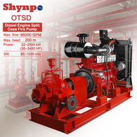 SHYNPO Grande Capacité Split Case Diesel Moteur Pompe À Incendie Horizontal Double Aspiration Système De Pompe À Incendie Avec Moteur Diesel