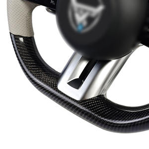 Volant modifié en cuir beige en fibre de carbone pour Mercedes Benz C GLC E S CLS <span class=keywords><strong>AMG</strong></span> ZC-223-T2-GW - Product Image 6