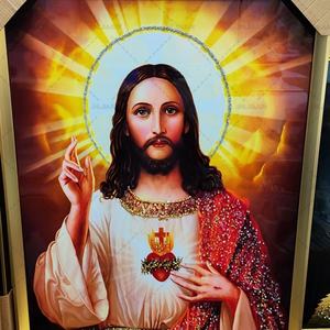 Peinture murale moderne personnalisée, art mural, peintures de statues de Bouddha indiennes, luxe, 100% peintes à la main, décoration murale artisanale pour la maison - Product Image 3