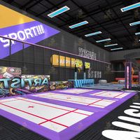 Dola Indoor Adventure 01, Torre de Caída Libre, Atracción de 2000 m², Set de Atracciones Emocionantes, Parque de Trampolines, Circuito de Obstáculos Ninja