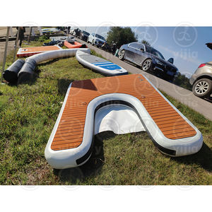 Plateforme flottante gonflable en bois <span class=keywords><strong>de</strong></span> teck en forme <span class=keywords><strong>de</strong></span> E pour l'été, quai flottant pour jet <span class=keywords><strong>ski</strong></span>, <span class=keywords><strong>station</strong></span> <span class=keywords><strong>de</strong></span> quai pour yacht et bateau - Product Image 4
