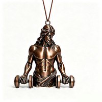 Pendentif personnalisé en résine représentant un dieu de la musculation, souvenir de salle de sport, figurine en bronze antique, statue de musculation personnalisée