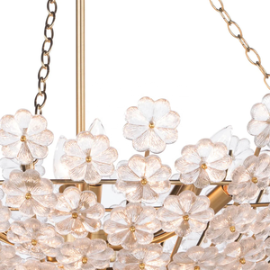 Lustre moderne <span class=keywords><strong>Charlotte</strong></span> à 12 lumières en verre et fleurs, pour villa, salon, restaurant, bronze, laiton antique, intérieur - Product Image 4