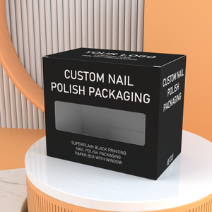 Chất lượng cao đồng bằng màu đen in ấn sơn móng tay bao bì hộp giấy với cửa sổ tinh dầu hộp mỹ phẩm - Product Image 4
