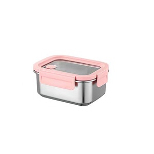 กล่องอาหารกลางวันสแตนเลส 316L ทรงสี่เหลี่ยม ฝาพลาสติก ปิดสนิท สำหรับเก็บอาหาร ใช้สำหรับปิกนิกและเก็บในตู้เย็น - Product Image 5