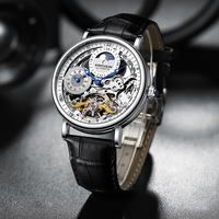 Nouvelle montre mécanique squelette de luxe pour homme, double fuseau horaire, étanche, lumineuse et automatique, haute qualité