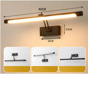 Applique murale noire/dorée, luminaires pour tableaux 40/60/80 cm, éclairage de miroir IP44, lampes murales modernes en métal avec bras articulé simple - Product Image 3