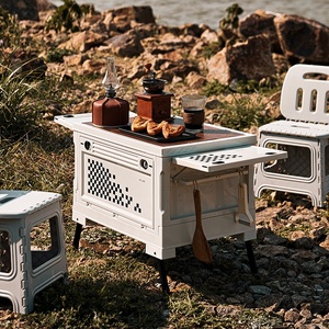 Caja de Almacenamiento de Plástico Rectangular Creativa para Acampar al Aire Libre, <span class=keywords><strong>Plegable</strong></span>, Portátil, 60L-70L, Multiusos, Organizador para Maletero de Coche - Product Image 1