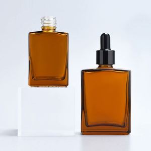 Customized Matte Frosted Square Glass <b>Dropper</b> <b>Bottle</b> 1oz 30ml Empty Serum <b>Bottle</b> for Essential Oil & Hair Oil 100pcs - Product Image 3