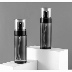 In-stock 100ml Transparent Black Recycled Plastic PET Cylindrical <b>Sunscreen</b> Fine Mist Pump Sprayer 60/120ml Alcohol Skin Care - Product Image 4