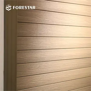 Nouveau design à la mode en plastique recyclé et respectueux de la peau Villa Hôtel Mur en bois Panneaux muraux composites en plastique