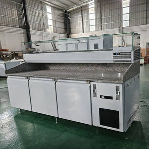 Réfrigérateur à trois <span class=keywords><strong>portes</strong></span> et <span class=keywords><strong>table</strong></span> de travail pour préparer les salades/comptoir à pizza - Product Image 4