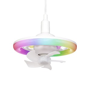 หลอดไฟพัดลม LED E27หรี่แสงได้อัจฉริยะรีโมทคอนโทรล3สปีดคุณภาพสูงดีไซน์ทันสมัยทำจากสแตนเลส K9โรงแรม - Product Image 2