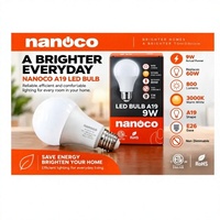 Ampoule LED A19 9W 3000lm 3500K E27 non dimmable AC 220V PVC certifiée Energy Star RoHS CRI 80 pour usage résidentiel, fabriquée au Vietnam