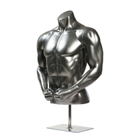 Sortie d'usine Mannequin musclé du haut du corps Mannequin de t-shirt demi-corps masculin pour l'affichage de vêtements