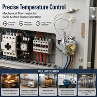 Thermostat capillaire WHD-190H avec interrupteur de contrôle de la température, thermostat pour friteuse