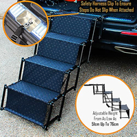 Escaliers de voiture pliants à quatre étages OEM pour chiens de compagnie Échelle télescopique de luxe antidérapante pour l'extérieur Échelle pliable pour animaux de compagnie