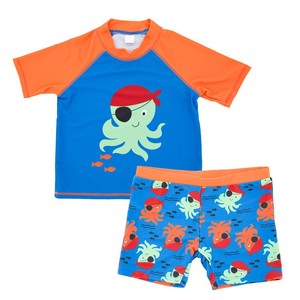 Venta al por mayor de dibujos animados protección solar mediano grande bebé niño lindo caliente traje de baño de una pieza traje de baño para niños - Product Image 2