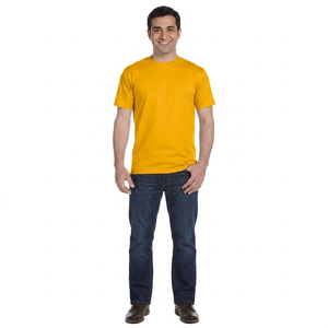 Camiseta Gráfica Extra Grande de Algodón Pesado para Hombre, Estilo Retro Urbano con Cuello Redondo, 100% Algodón y Poliéster - Product Image 1