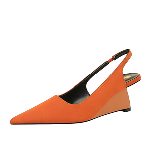 Versione coreana di moda e minimalista con tacco a punta a taglio poco profondo con cinturino a dorso per banchetti da donna tacchi alti - Product Image 2
