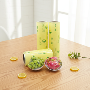 <span class=keywords><strong>Film</strong></span> étirable PVC transparent de qualité alimentaire, grand rouleau de 45 cm x 1000 m, pour la conservation des aliments, transparent, adhésif, de qualité supérieure - Product Image 3
