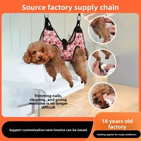 Hamac de toilettage neutre pour animaux de compagnie (chats et chiens) – Tailles petites/moyennes – Matière polyester – Anti-rayures, sûr et doux pour la coupe des ongles