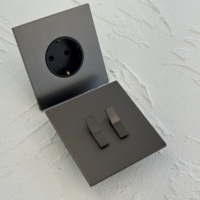 NOUVEAU Interrupteur mural électrique de luxe moderne 86 en acier inoxydable gris mat, prise allemande 13A 16A Royaume-Uni 250V 2 voies 1234 Gang