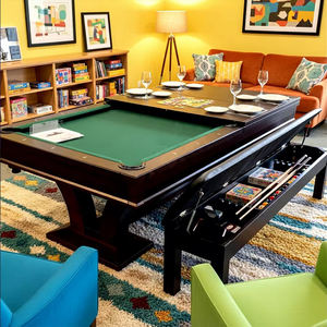 <span class=keywords><strong>Mesa</strong></span> de Billar 4 en 1 con Banco Acolchado, Pizarras Naturales de 25 mm, Billar Americano de Lujo Moderno con Pizarra de Madera Sólida - Product Image 4