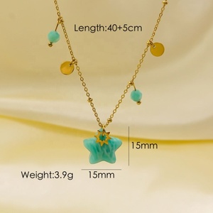 สร้อยคอจี้มุกน้ำจืดชุบทอง 14K กันน้ำ สไตล์วินเทจ ขายส่ง สำหรับผู้หญิง ทำจากสแตนเลส - Product Image 4