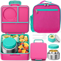 Boîte à lunch isotherme chauffante sans BPA, design esthétique pour adolescents, compatible avec les sacs à dos, étanche, 4 compartiments, en carton