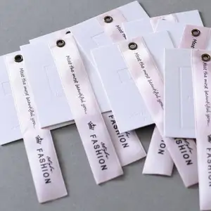 Individuelles Luxuslogo bedrucktes Hang Label mit Polyesterband