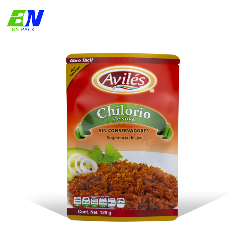 El vacío lateral de la bolsita del sello de la categoría alimenticia tres plásticos que se puede volver a sellar selló el bolso para el empaquetado de los mariscos de la carne